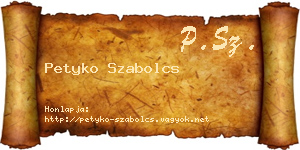 Petyko Szabolcs névjegykártya