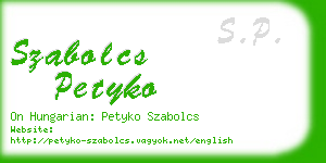 szabolcs petyko business card